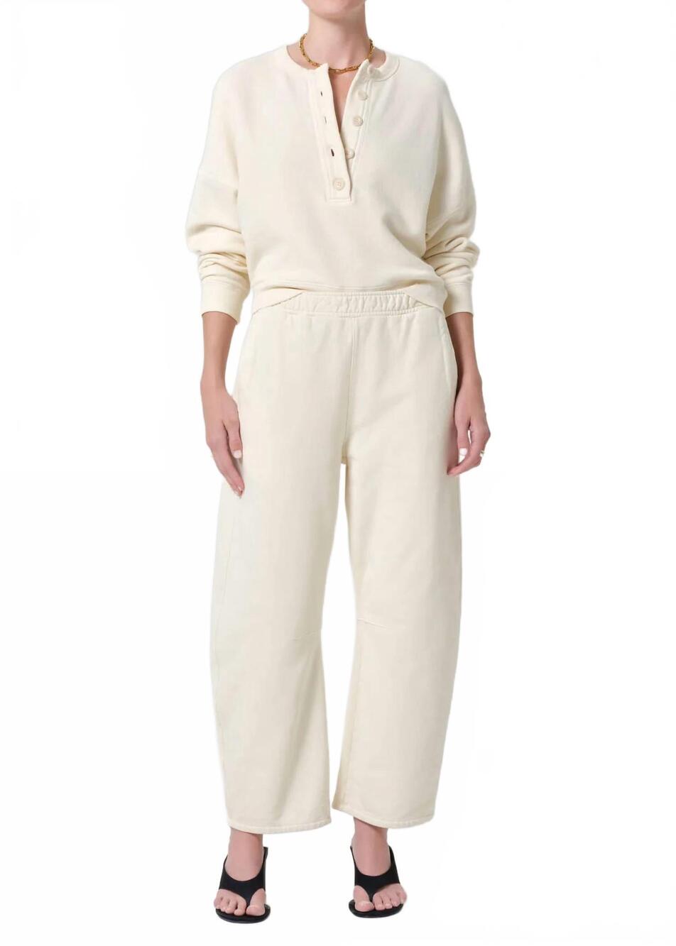 NEW CITIZENS OF HUMANITY miro brushed fleece sweatpant in cream